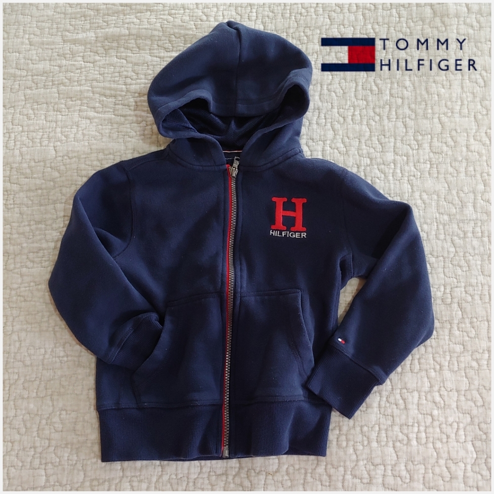 Tommy Hilfiger Zippered Hoodie, Boy's Size 5, Navy Blue